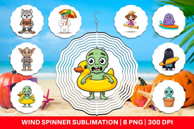 Wind Spinner Big Eye Summer Monster Surfing Sublimation artnoy 