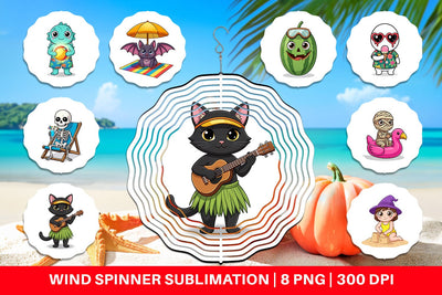Wind Spinner Big Eye Summerween Beach Party Sublimation artnoy 