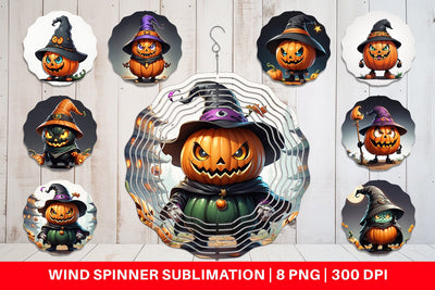 Wind Spinner Big Scary Pumpkin Sublimation artnoy 
