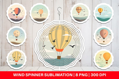 Wind Spinner Bird Hot Air Balloon Sublimation artnoy 