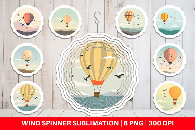 Wind Spinner Bird Hot Air Balloon Sublimation artnoy 