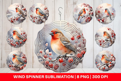 Wind Spinner Bird Winter Sublimation artnoy 