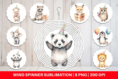 Wind Spinner Birthday Baby Beasts Sublimation artnoy 