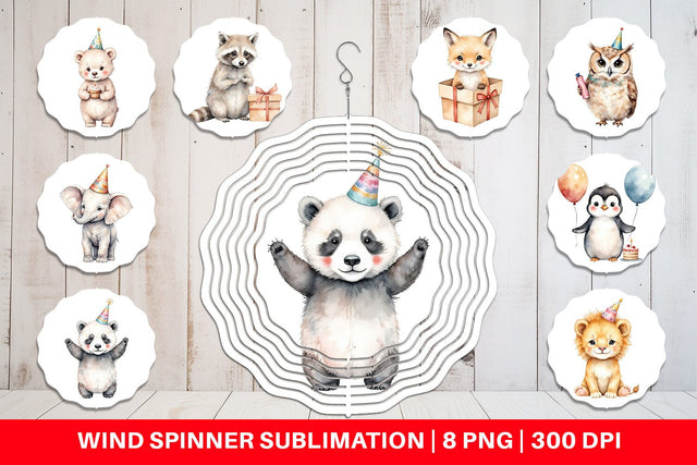 Wind Spinner Birthday Baby Beasts Sublimation artnoy 