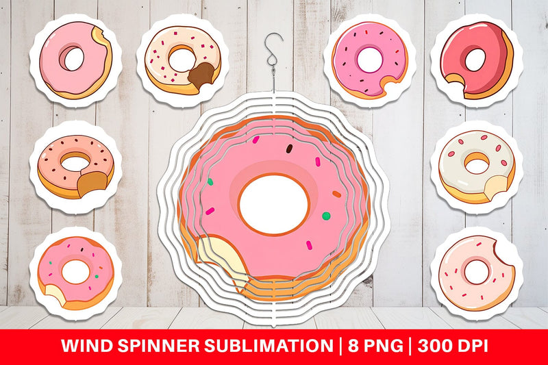 Wind Spinner Bitten Donut Sublimation artnoy 