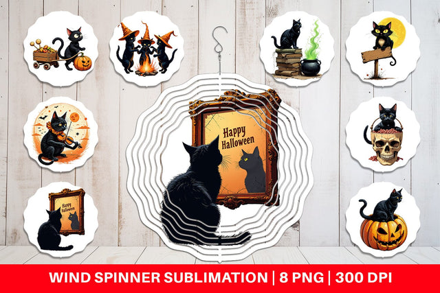 Wind Spinner Black Cat Sublimation artnoy 