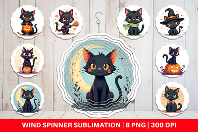 Wind Spinner Black Cats Sublimation artnoy 