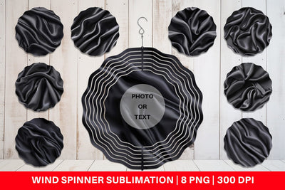 Wind Spinner Black Silk Pattern Sublimation artnoy 
