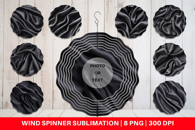 Wind Spinner Black Silk Pattern Sublimation artnoy 