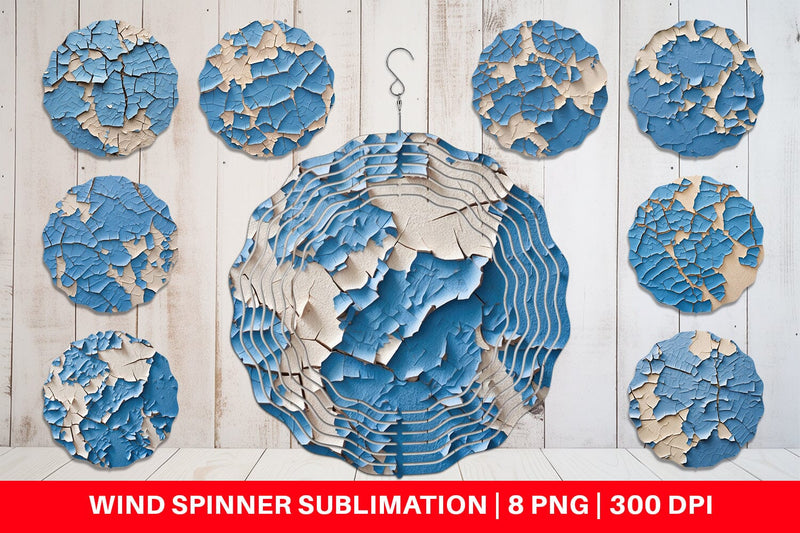 Wind Spinner Blue Peel Texture Sublimation artnoy 