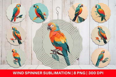 Wind Spinner Boho Bird Parrot Sublimation artnoy 