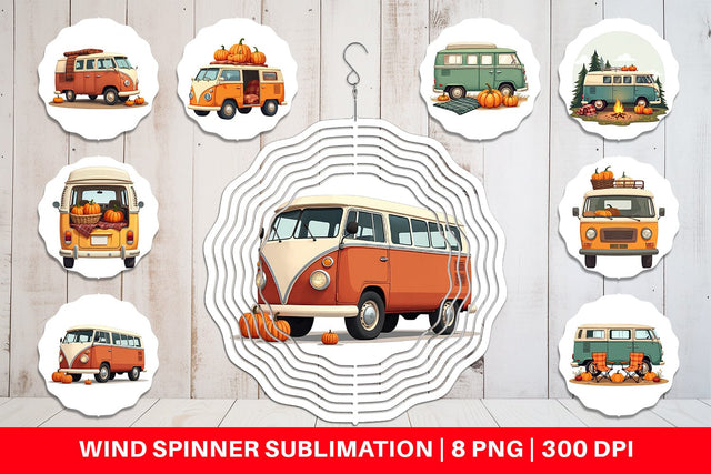 Wind Spinner Boho Fall Camper Sublimation artnoy 