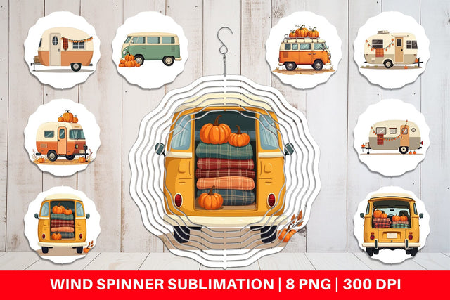Wind Spinner Boho Fall Camper Sublimation artnoy 