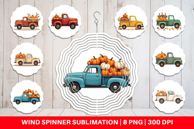 Wind Spinner Boho Farm Trucks Sublimation artnoy 