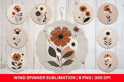Wind Spinner Boho Flower Sublimation artnoy 