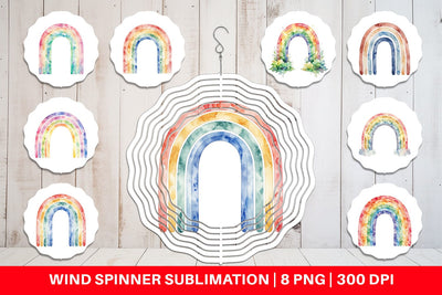 Wind Spinner Boho Rainbow Abstract Sublimation artnoy 