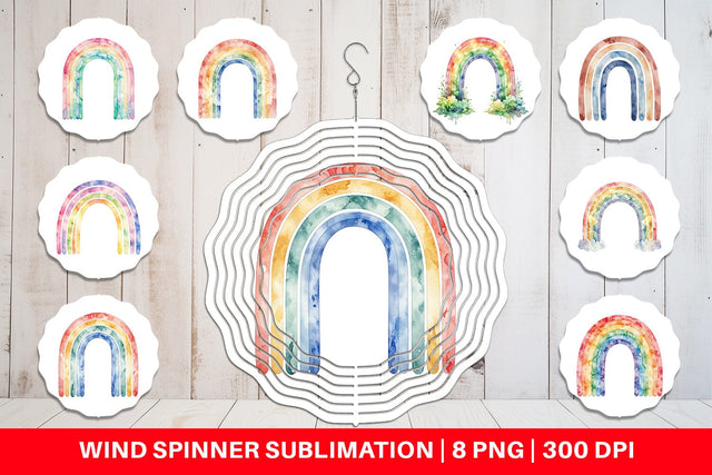 Wind Spinner Boho Rainbow Abstract Sublimation artnoy 