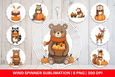 Wind Spinner Boho Woodland Animals Sublimation artnoy 