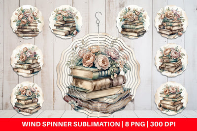 Wind Spinner Book Stack Sublimation artnoy 