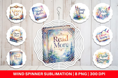 Wind Spinner Bookworm Quotes Sublimation artnoy 