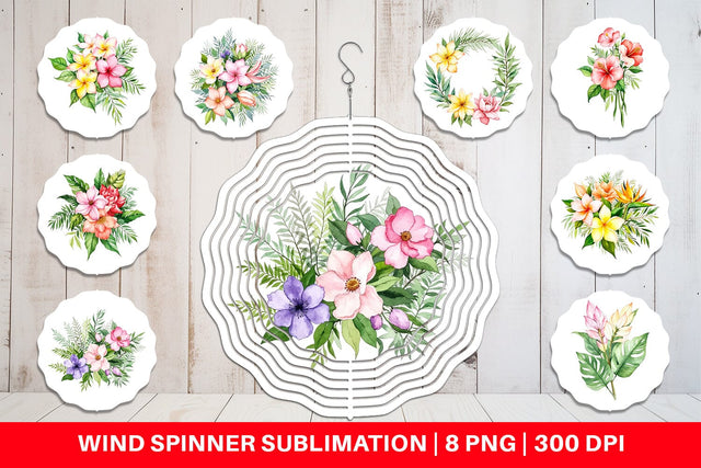 Wind Spinner Botanical Bloom Sublimation artnoy 