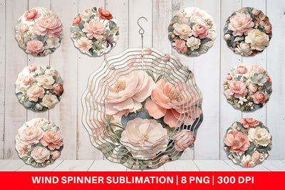 Wind Spinner Botanical Floral Sublimation artnoy 