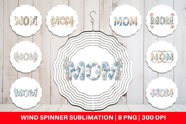 Wind Spinner Breezy Coastal MOM Nautical Sublimation artnoy 
