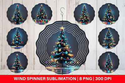 Wind Spinner Bright Christmas Tree Sublimation artnoy 