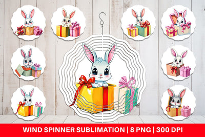 Wind Spinner Bunny Gift Sublimation artnoy 