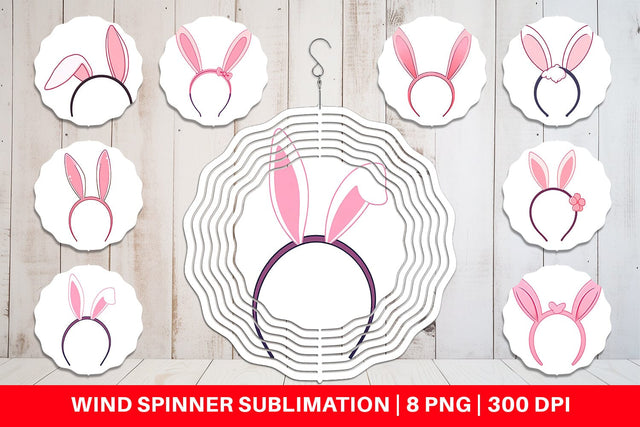 Wind Spinner Bunny Headband Sublimation artnoy 