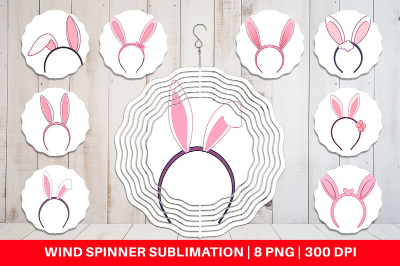 Wind Spinner Bunny Headband Sublimation artnoy 