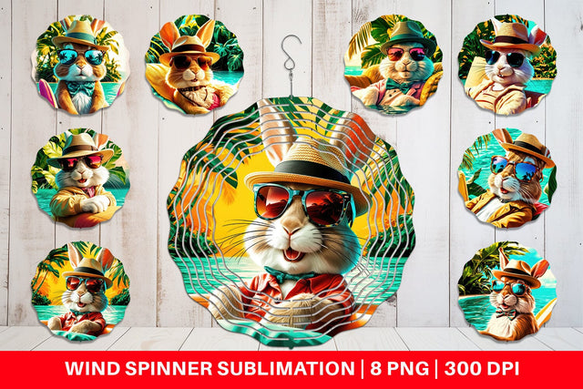Wind Spinner Bunny in Summer Sublimation artnoy 