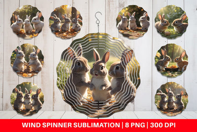 Wind Spinner Bunny on Summer Sublimation artnoy 