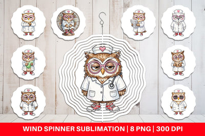 Wind Spinner Burnout Owl Nurse Lifestyle Sublimation artnoy 