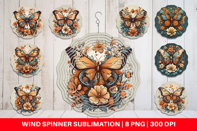 Wind Spinner Butterfly and Flower Sublimation artnoy 