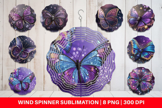 Wind Spinner Butterfly Glitter Sublimation artnoy 