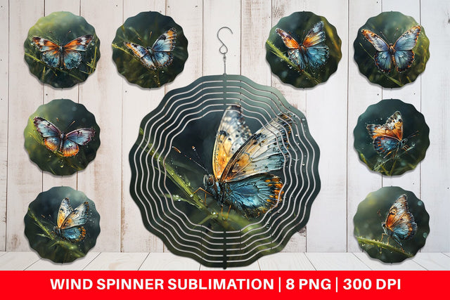 Wind Spinner Butterfly Illustration Sublimation artnoy 
