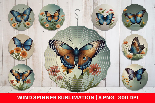 Wind Spinner Butterfly illustration Sublimation artnoy 