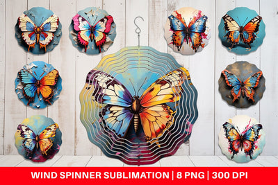 Wind Spinner Butterfly Vibrant Color Sublimation artnoy 