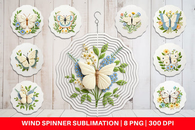 Wind Spinner Cabbage White Butterfly Sublimation artnoy 