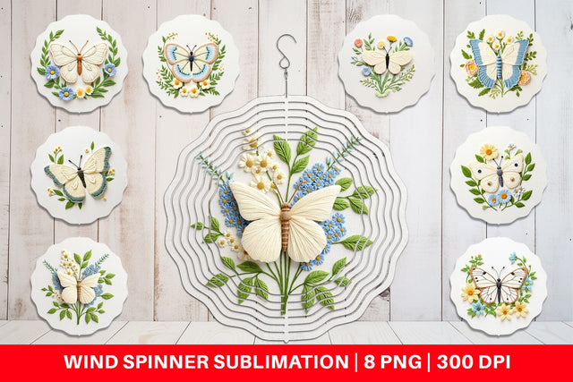 Wind Spinner Cabbage White Butterfly Sublimation artnoy 