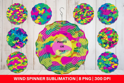 Wind Spinner Camouflage Colorful Sublimation artnoy 