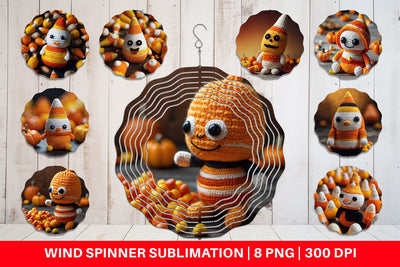 Wind Spinner Candy Corn Knitted Sublimation artnoy 