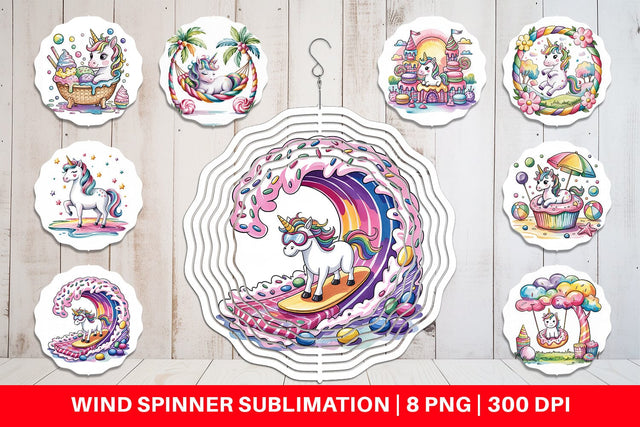 Wind Spinner Candy Unicorn Summer Sublimation artnoy 