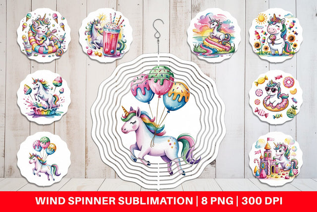 Wind Spinner Candy Unicorn Summer Sublimation artnoy 