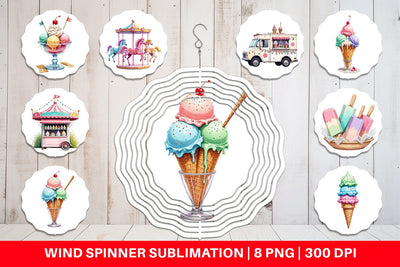 Wind Spinner Carnival Ice Cream Sublimation artnoy 