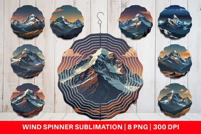 Wind Spinner Cartoon Mount Everest Sublimation artnoy 
