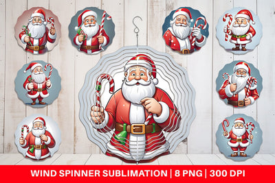 Wind Spinner Cartoon Santa Claus Sublimation artnoy 