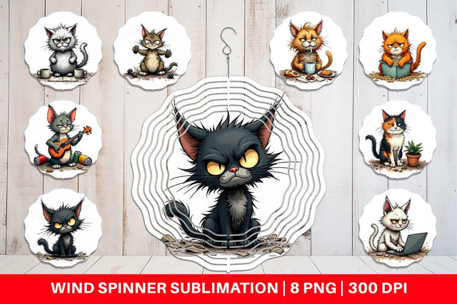 Wind Spinner Cat Chaos Sublimation artnoy 