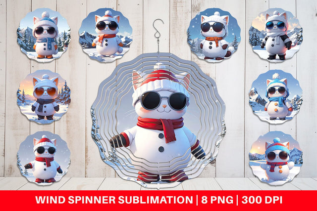 Wind Spinner Cat Christmas Sublimation artnoy 